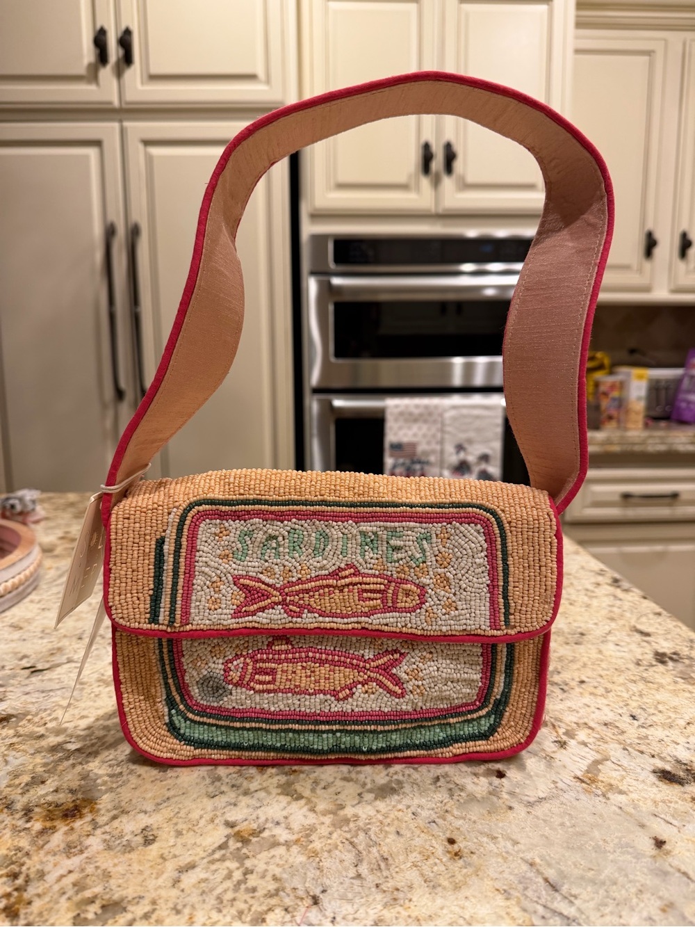 Sardines Beaded Pink Shoulder Bag - Picture 7 of 14